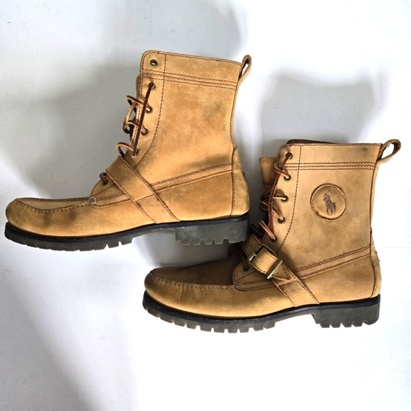 Polo Ralph Lauren Other - Polo Ralph Lauren brown Ranger Leather Ankle Combat Boots Size 12D